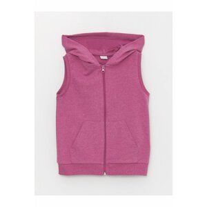 LC Waikiki Basic Girls' Hoodie with Zipper Vest