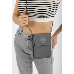 Madamra Gray Unisex Wallet Crossbody Bag with Compartments