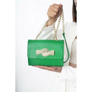 Madamra Green Women's Metallic Detail Crossbody Bag