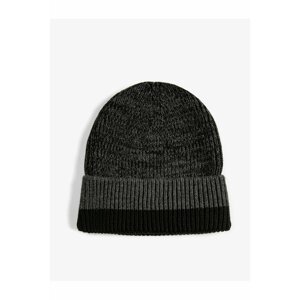 Koton Acrylic Knit Beanie with Marbled Fold Detail.