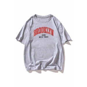 K&H TWENTY-ONE Men's Gray Oversize T-Shirt Brooklyn Brooklyn T-shirt