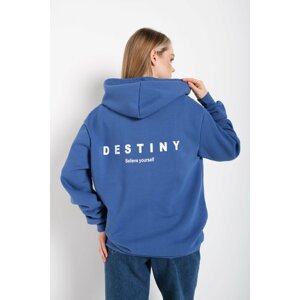 K&H TWENTY-ONE Women's Indigo Blue Destiny Printed Sweatshirt.