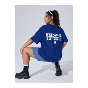MOONBULL Women's Oversize Saks Antisocial Printed T-shirt
