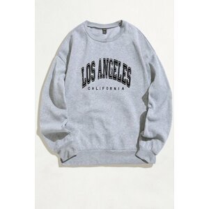 MOONBULL Los Angels Printed Navy Blue Oversized Sweatshirt.