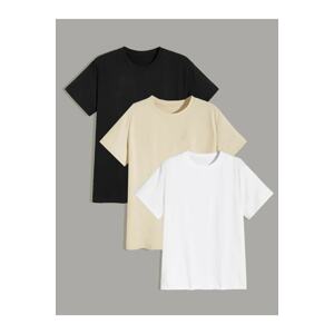 MOONBULL Oversized 3-pack Black-beige-white Colorful Unisex T-shirt