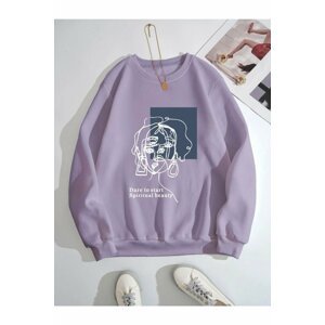 MOONBULL Unisex Lilac Beauty Printed Crewneck Sweatshirts.
