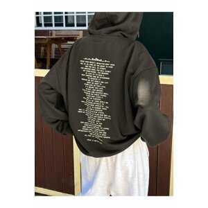 MOONBULL Unisex Text Print Oversized Sweatshirt with Back.