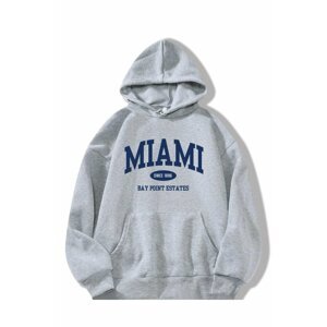 MOONBULL Unisex MIAMI print hoodie oversized sweatshirt.