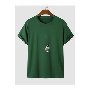 MOONBULL Green Astronaut Print Oversize Unisex T-shirt