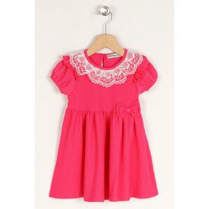 zepkids Girl's Fuchsia Crewneck Lace Dress