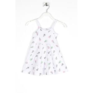 zepkids Girls' Ice Cream Print White Colored Strap Dress