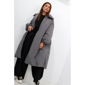 Oversize cotton coat/jacket Miss city, grey