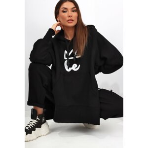 Miss city official asymmetrical oversize sweatshirt with slits black