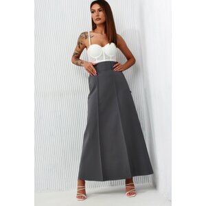 Official Miss City maxi skirt with pockets, grey