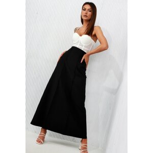 Official maxi skirt Miss city with pockets, black