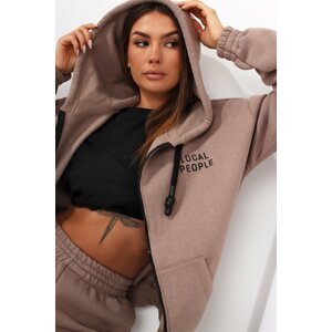 Miss city official oversized sports hoodie brown
