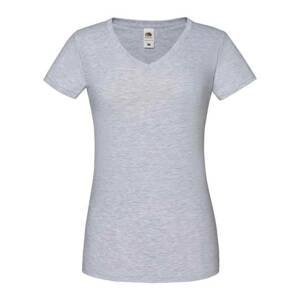 Iconic Vneck Fruit of the Loom Women's Grey T-shirt