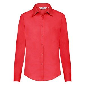 Red ladies' classic poplin shirt Fruit Of The Loom