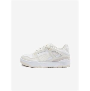 Cream-White Women's Leather Sneakers Puma Slipstream Selflove - Women