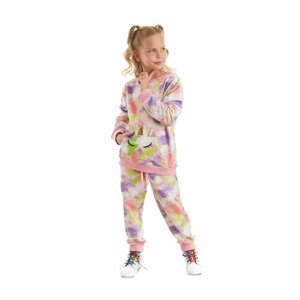 Mushi Unicorn Batik Patterned Pink Green Girl's Tracksuit Set