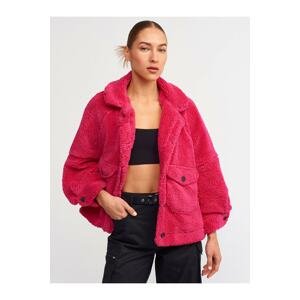 Dilvin 6821 Plush Coat-fuchsia