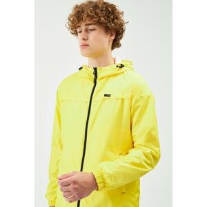 River Club Men's Yellow Waterproof Hooded Raincoat with Lined Pocket - Windbreaker Jacket.