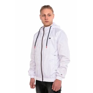River Club Men's White Waterproof Hooded Raincoat with Lined Pocket - Windbreaker Jacket.
