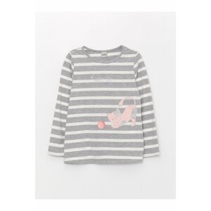 LC Waikiki Crew Neck Striped Long Sleeve Girls T-Shirt