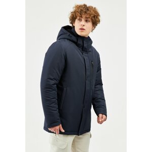 River Club Men's Navy Blue Lined, Detachable Hooded Water and Windproof Winter Coat & Coat & Parka.