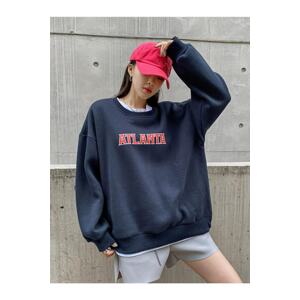 K&H TWENTY-ONE Women's Sweatshirt Oversized Navy Blue