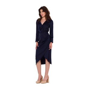 Makover Woman's Dress K172 Navy Blue