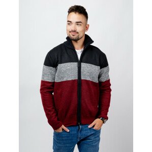 Man Zipper Sweater GLANO - black/burgundy