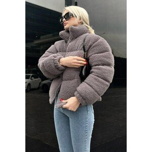 Madmext Smoky Plush Basic Crop Coat