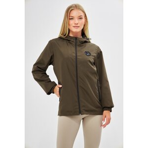 River Club Women's Khaki Inner Lined Waterproof Hooded Raincoat with Pocket - Windbreaker Jacket