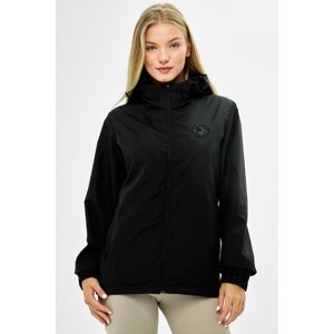 River Club Women's Black Inner Lined Waterproof Hooded Raincoat with Pocket - Windbreaker Jacket