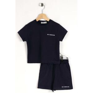 zepkids Boys' Navy Blue Next Generation Printed Shorts Set