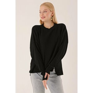 HAKKE Zippered Side Loose Knitwear SWEATER