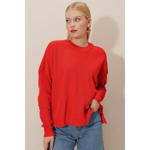 HAKKE Zippered Side Loose Knitwear SWEATER