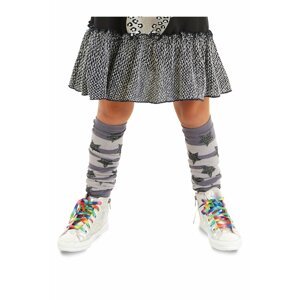 Mushi Gray Striped Star Girl Leggings