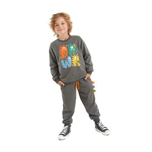 Denokids Rawr Clutches Boys' Anthracite Tracksuit Set