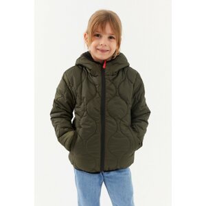 River Club Girl Onion Pattern Water And Windproof Lined Khaki Hooded Coat.