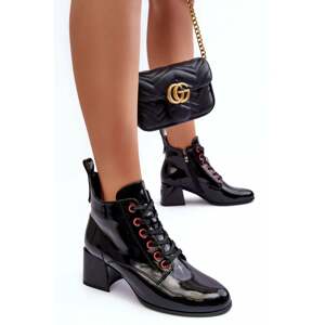 Low patent leather ankle boots S.Barski black