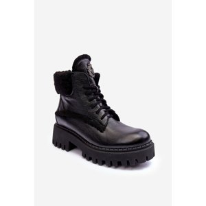Women's leather boots black Lemar Vergo