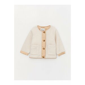 LC Waikiki Crew Neck Long Sleeve Plush Baby Girl's Coat