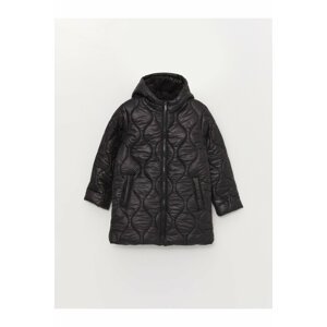 LC Waikiki Girls' Hooded Quilted Patterned Coat.