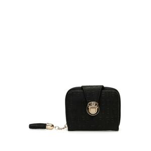 Polaris LOCK LOGO CZDN 3PR Black Women's Wallet