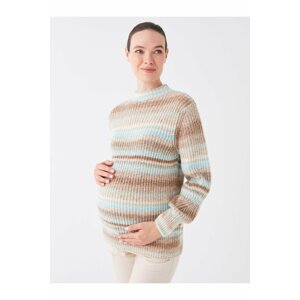 LC Waikiki Half Turtleneck Striped Long Sleeve Maternity Knitwear Sweater