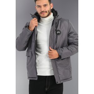 River Club Men's Anthracite Hooded Water And Windproof Thick Lined Winter Coats&coats&parka