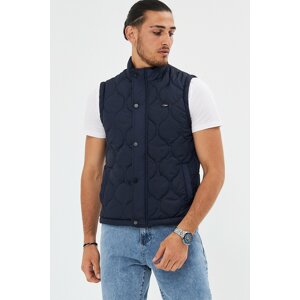 River Club Men's Onion Pattern Quilted Navy Blue Vest