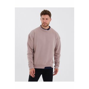 River Club Men's Collar patterned Pink-Navy Blue Winter Sweatshirt